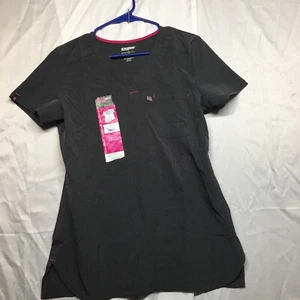 Scrub Star Women's Henley Top Heather Pewter XS - Picture 1 of 13
