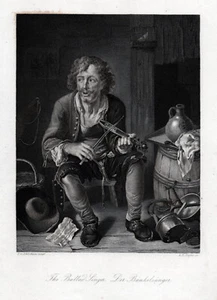 Der Bänkelsänger. Originaler Stahlstich; von Payne um 1850 - Bild 1 von 1