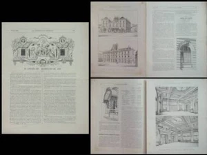 SAINT GALL, HOTEL DES POSTES -2 PLANCHES-CONSTRUCTION MODERNE n°38 1892 BAUMGART - Picture 1 of 2