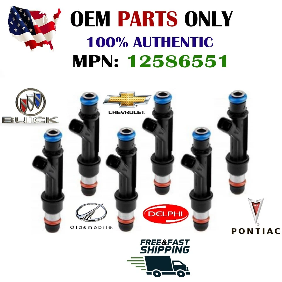 X6 Inyectores de combustible Delphi OEM para 00/05 Buick Oldsmobile Chevy Pontiac 3.1L 3.4L Foto 1 de 1
