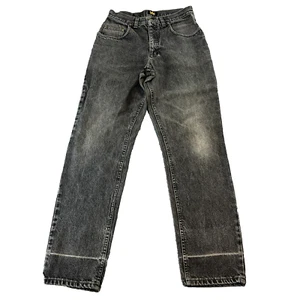 Vintage Lee Riders Jeans Mens 29 32 Slim Straight Fade High Waist Dark Grey 80s - Picture 1 of 13