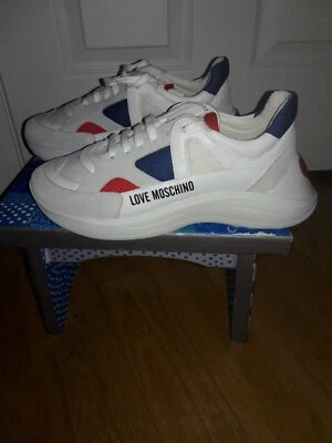 LOVE Moschino Zapatillas Gruesas Malla Blanco/Azul/Rojo Estilo JA15306G18IZ210A Talla 39 Foto 1 de 4