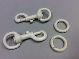 SET 4 STÜCK KARABINER NYLON WEISS - Bild 1 von 2