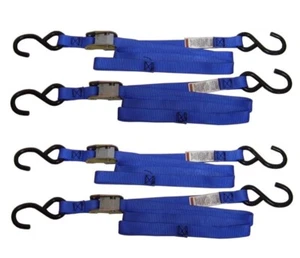 Blue Original Premium Cam Buckle Tie Down Strap 1" x 5.5' 4 Pack - Bild 1 von 1