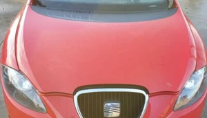 SEAT LEON Mk2 1P 2005-12 Complete Bonnet Hood Panel with Hinges Emocion Red LS3H - Picture 1 of 11