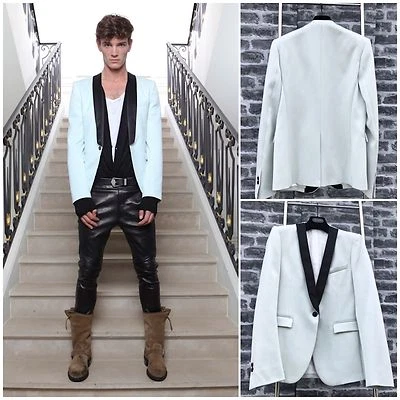 Ультраредкий и отличный Balmain SS12 кампании объявление новом шелковый воротник шерсти смокинг блейзер  - Изображение 1 из 4