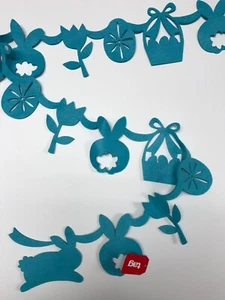 Etikett/Tag2U - REGENDE KANINCHEN FILZGIRLANDE WOHNDEKO 66,4" L - Aqua-Filz - NEU - Neu mit Etikett - Bild 1 von 3