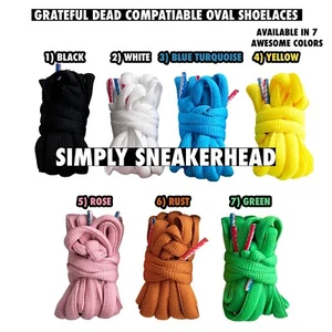 CORDONES DE REPUESTO COMPATIBLES GRATEFUL DEAD OVAL SB Dunk paquete bajo cordones nuevos - Imagen 1 de 1