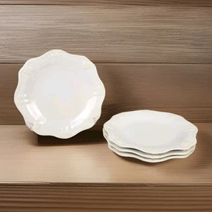 Lenox Butler's Pantry Gourmet Essteller 12" ~ geprägt Elfenbein Creme ~ 4er Set - Bild 1 von 10