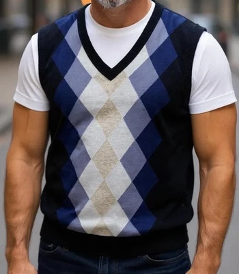 Concepts by Clairborne Men's Size S Argyle Sweater Vest Multicolor Golf - Image 1 of 4