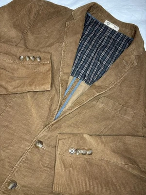 J.CREW Corduroy Blazer Men's Medium Tan Unstructured 2 Button Sport Coat Jacket - Image 1 of 4