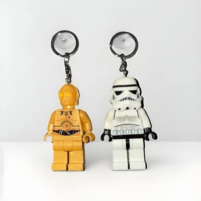 LEGO C3-PO And Stormtrooper LED Lite Keychains Vintage Retired Both Working - Image 1 of 3