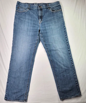 Pantalones de mezclilla CB Greeenwood Cutter Buck para hombre 38x32 tiro medio relajados rectos lavado Venecia Foto 1 de 4