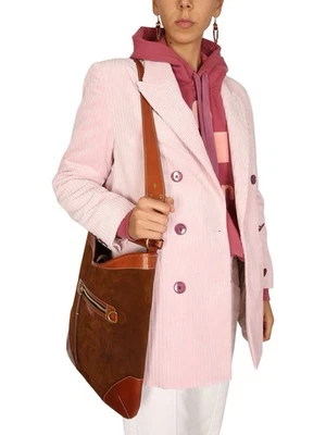 Chaqueta Blazer ISABEL MARANT Doble Pecho Acolchada Pana Terciopelo Rosa TALLA 38 M Foto 1 de 4