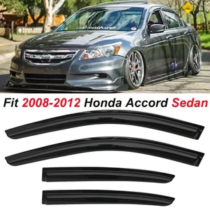 Para Honda Accord 2008-2012 sedán visera de ventana protector de lluvia ventilación negro brillante 4 piezas - Imagen 1 de 19