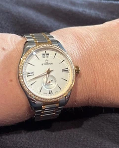 Eterna Kontiki Women’s Diamond Bezel Quartz Watch 1270.55.12.1732 Brand New Box - Picture 1 of 7