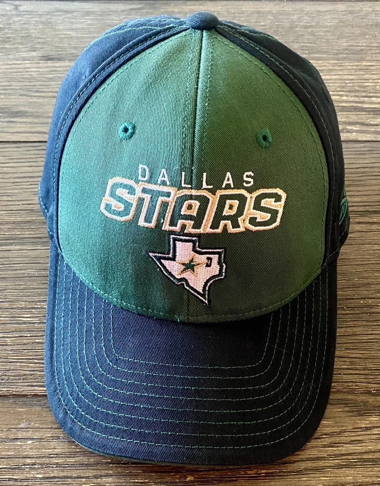 RBK Reebok Dallas Stars Gorra Gorra Correa Negra Verde NHL Hombres Mujeres’s Unisex Foto 1 de 4