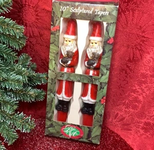 Robert Alan 10" geformte Kegelkerzen alte Welt Weihnachtsmann Box Vintage Cottagecore  - Bild 1 von 5