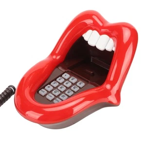 Duży telefon stacjonarny w kształcie języka Śliczny duży czerwony język Telefon przewodowy do Ho FY - Zdjęcie 1 z 22