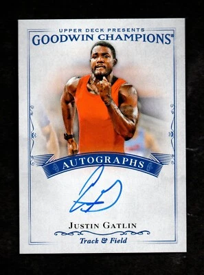 2016 Goodwin Champions JUSTIN GATLIN Olympic Gold USA Sprinter Autograph - Image 1 of 2