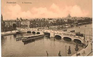 Postal Países Bajos Amsterdam N Amstelbrug Canal Ferry - Imagen 1 de 2