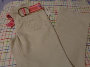 OLD NAVY GIRL'S Mid Rise  Boot Cut  LIGHT BEIGE KHAKIE  Uniform Pants Sz 10 New - Picture 1 of 5