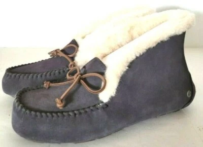UGG Australia ALENA NIGHTFALL PIEL DE OVEJA PUÑO MOCASÍN PANTUFLAS Talla 8 Foto 1 de 3