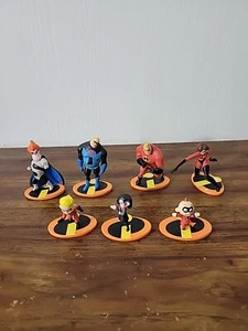 Disney Pixar The Incredibles Toys PVC Figures Cake Toppers Lot Of 7 - Picture 1 of 4