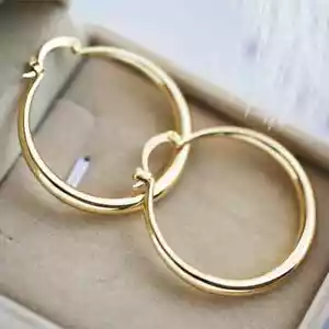 Pendientes de aro redondos de 1" de moda para mujer de oro plateado u oro rosa 1-106 - Imagen 1 de 10