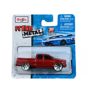 Maisto Fresh Metal Die-Cast Vehicles ~ 2002 Dodge Ram Quad Club (Red) - Picture 1 of 1