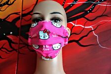 Kinder Mädchen Hello Kitty Mundschutz 2-lagig Behelfsmaske Nasenbügel Waschbar