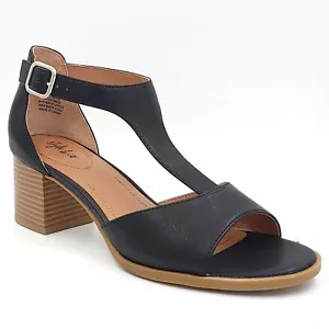 Style & Co Women Block Heel T-Strap Sandals Kendaall Size US 9M Black Smooth - Picture 1 of 6