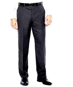 Louis Raphael Men's Pants 38 X 32 Charcoal Gray Flat Front Modern Fit Polyester - Picture 1 of 1