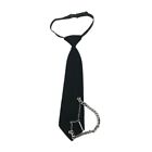 Gothic Tie for Women Men Student Uniform Punk Metal Chain Black Necktie