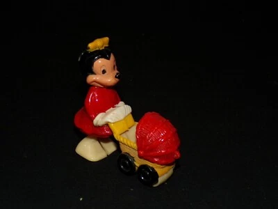 Vintage 1960s Disney Ramp Walker MINNIE MOUSE w/stroller baby carriage PULL TOY - Image 1 of 4