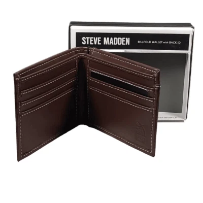 NEW - Steve Madden Men's Billfold Brown Leather Wallet RFID Protection N80093/01 - Image 1 of 2