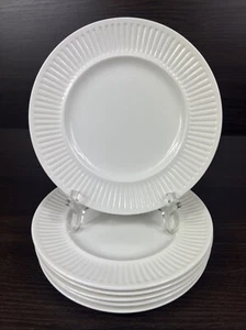6 Nice Johnson Brothers England Athena 6 1/4” White Ribbed Rim Bread Plates - Picture 1 of 10