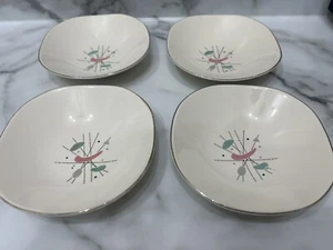 Set of 4 RARE MCM VTG Edwin Knowles Atomic Mobile Cereal/Soup Bowl Very Nice! - Picture 1 of 16