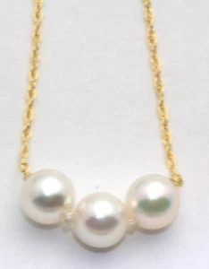 ADD ON PEARL NECKLACE 4MM 14K GOLD CHAIN A FAMILY TRADITION - Picture 1 of 2