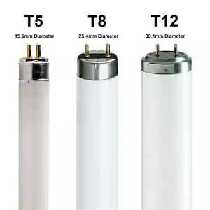 T5 T8 T12 Fluorescent Tubes 2ft 3ft 4ft 5ft 6ft Warm Cool Daylight Standard - Picture 1 of 5