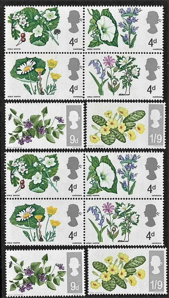 1967 BRITISH WILD FLOWERS ORD & PHOS SETS  SUPERB UNMOUNTED MINT.  FREEPOST UK - Image 1 of 1