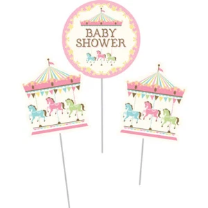 Carousel Horse Centerpiece Sticks [3ct] Baby Shower Decorations Supplies Party - Picture 1 of 1