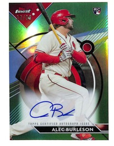 2023 Topps Finest Alec Burleson 30/99 Auto Green Refractor Rookie Card Cardinals