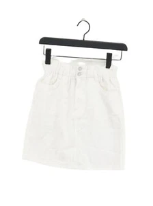 New Look Women's Mini Skirt UK 6 White Cotton with Polyester Short Mini - Picture 1 of 5