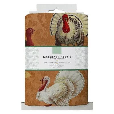 David Textiles 36x44in Cotton Turkey Thanksgiving Precut Sewing Craft Fabric - Image 1 of 3