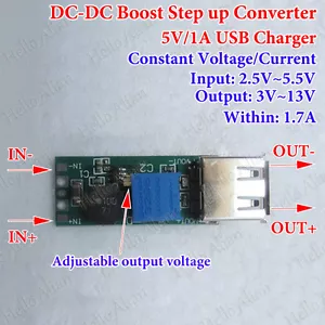 DC-DC Converter USB Step Up Boost Module 3.3v 3.7v 4.2v to 5v 12v Charger Module - Picture 1 of 3