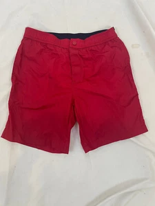 Moncler Boys Size 6 anni Red Nylon Swim Trunks Shorts $195 - Picture 1 of 5