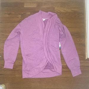 NEW! Athleta Girl Wrap & Roll Cardigan XL 14 Pink Pockets Long Sleeve Sweatshirt - Picture 1 of 6