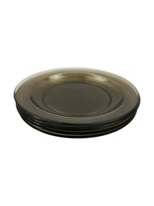 Vintage Arcoroc France Smoked Glass Plates Mid-Century Modern Homeware x 5 - Picture 1 of 3