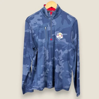 Ryder Cup USA 2016 RLX Ralph Lauren Camo Quarter Zip Pullover Men Medium Navy - Image 1 of 4